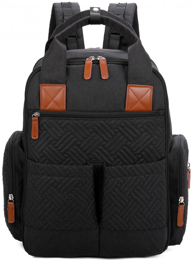 BLACK MULTIPOCKET AND FUNCTION MOMMY BACKPACK - Click Image to Close