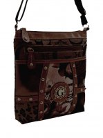 Brown Signature Style Messenger Bag - KE1268
