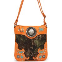 Orange Camo Symbol Stoned Paisley Messenger Bag - FML25 5275