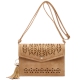 Tan Laser Cut Embo Flap Over Messenger Bag - FCUS 6707