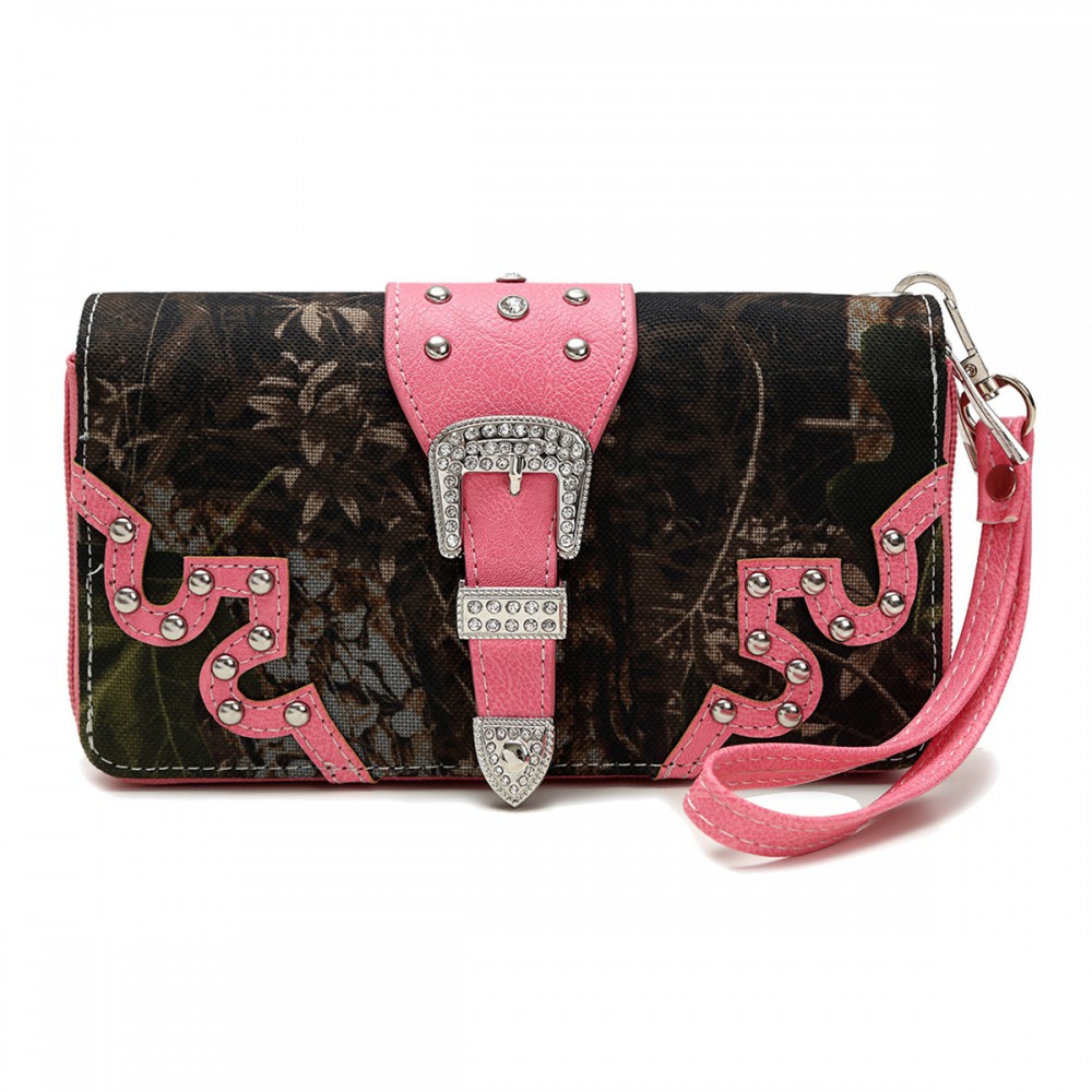 Pink Western Cowgirl Trendy Wallet - FML28 030 - Click Image to Close