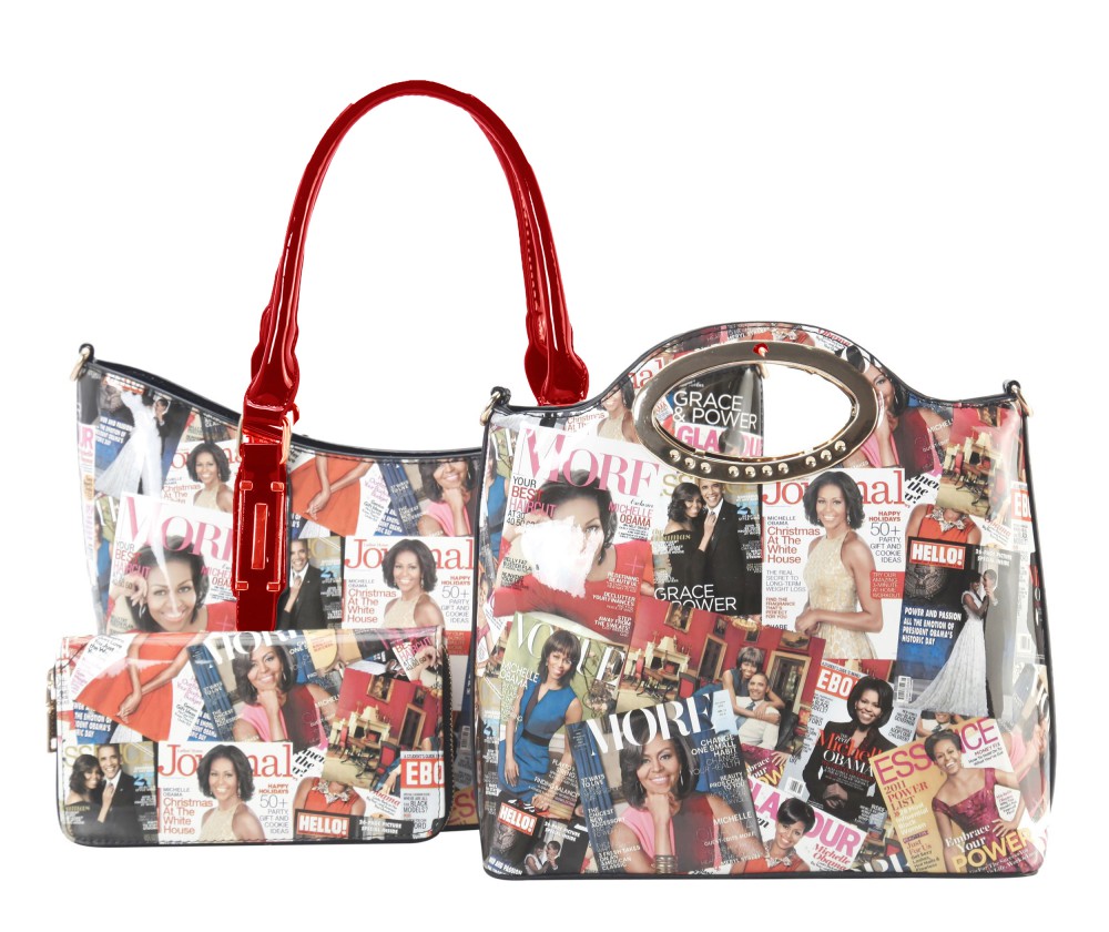 Red 3 in 1 Magazine Cover Collage Shoulder Bag - AA7306 - Click Image to Close