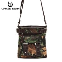 Brown Western Leaves & Trees Messenger Bag - FML18 4690