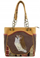 Classic Western Owl Embroidered Concealed Tote Bag - PTF17587