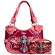 Red Concealed Cross & Wing Embroidery Handbag - G980W170LCR