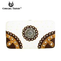 Off White Western Cowgirl Trendy Hard Case Wallet - WTA2 3000