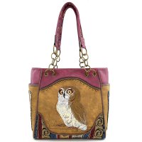 Classic Western Owl Embroidered Concealed Tote Bag - PTF17587