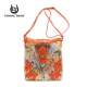 Orange Western Butterfly Print Messenger Bag - BFY 4699