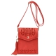 Red Cell Phone Laser Cut Modern Crossbody Purse - FCUS 5754