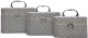 TAUPE 3IN1 FASHION MONOGRAM CHECKER DESIGN COSMETIC TOOLBOX SET