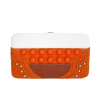 Orange Western Cowgirl Trendy Hard Case Wallet - KYC 4326