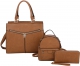 BROWN 3 IN 1 FASHION TOTE BACKPACK WALLET SET