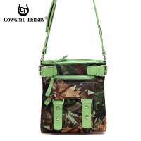 Lime Western Leaves & Trees Messenger Bag - FML18 4690