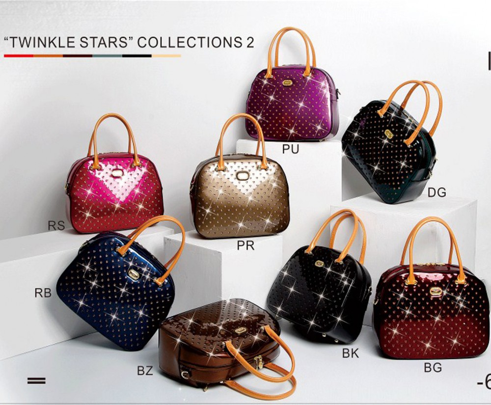 Shiny Twinkle Star Round Curved Travel Bag - RZO8329 - Click Image to Close