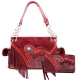 Red Premium Fringe Multi-Ring Concealed Handbag Set - G939W200