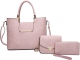 PINK 3IN1 FASHION SMOOTH TOTE BAG WITH MINI BAG