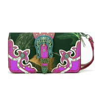 Purple Buckle W/Leaves & Trees Wallet - BML 030WB