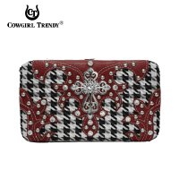 Red Western Cowgirl Trendy Hard Case Wallet - HTM3 4326