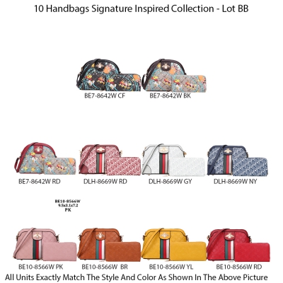 10 Handbags Signature Inspired Collection Lot - BB