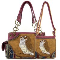 Classic Western Owl Embroider Concealed Shoulder Set - PTF17586