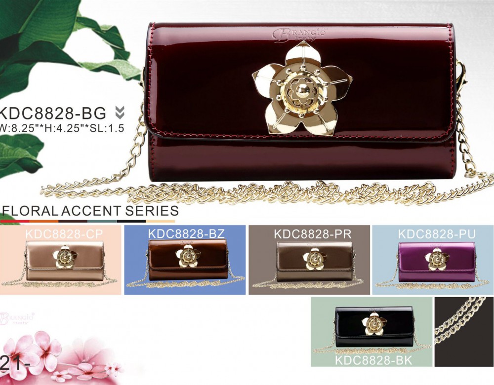 FLORAL ACCENT LUXURY WALLET CELL PHONE CLUTCH - KDC8828 - Click Image to Close