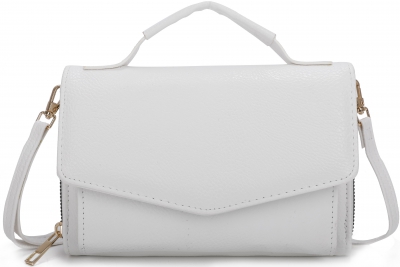 WHITE FASHION ZIPPER CLOSURE MESSENGER