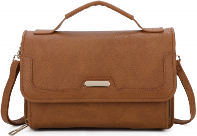 BROWN FASHION STYLISH MAGANETIC FLAPPED MESSENGER