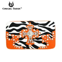 Orange Western Cowgirl Trendy Hard Case Wallet - ZKF5 4326