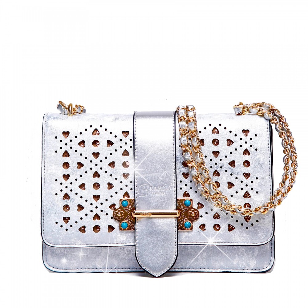 SPARKLE OF HEARTS CROSSBODY BAG WITH SPARKLING CRYSTAL STRAP - Click Image to Close