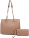 STONE 2IN1 STYLISH QUILTED LONG HANDLE TOTE BAG WITH MATCHING PO
