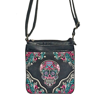 Classic Western Skull Embroider Messenger Bag - PTF7220A