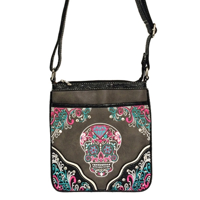 Classic Western Skull Embroider Messenger Bag - PTF7220A