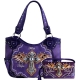 Purple Concealed Cross & Wing Embroidery Handbag - G980W170LCR