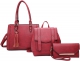 WINE 3 IN 1 PLAIN STYLISH TOTE BAG WITH MATCHING BACKPACK AND