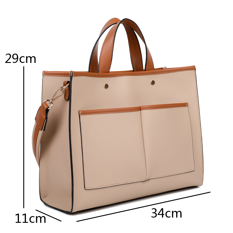 Khaki Fashion Stylish Satchel Handbag - LF1919 - Click Image to Close
