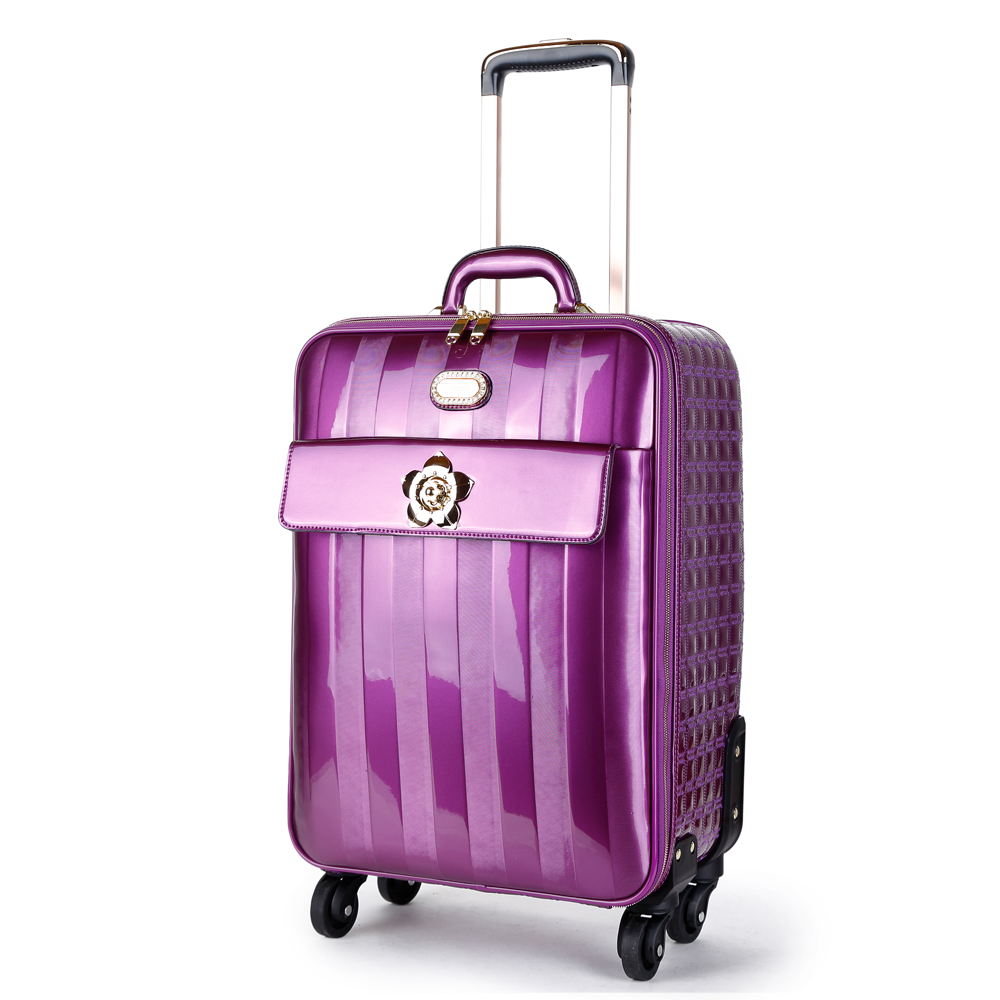 Purple Floral Accent Carry-On Luggage - KDL8899 - Click Image to Close