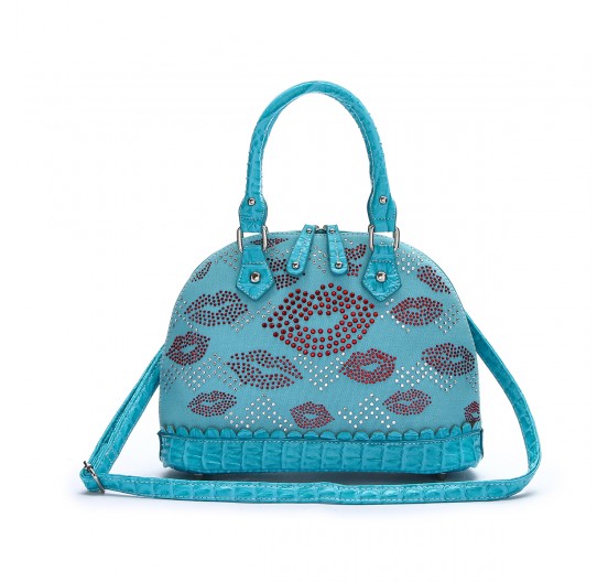 Turquoise Western Fashion Stone Lips Cute Handbag - LPE 8569 - Click Image to Close